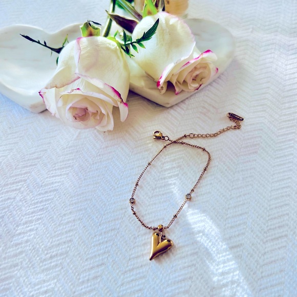 “Intensity Heart “❤️ 18K Gold Plated Stainless Steel Ankle Bracelet - Picture 2 of 5